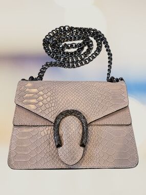 Vera Pelle Textured Blush Italian Leather And Suede Shoulder Bag